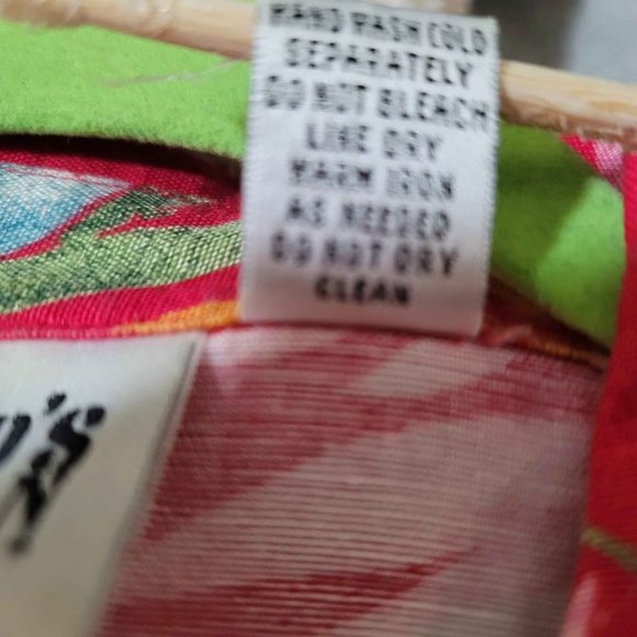 Chico's Design Hawaiian Tropical Linen Blend Shirt Blouse Chico Size 2 Large - Picture 7 of 7